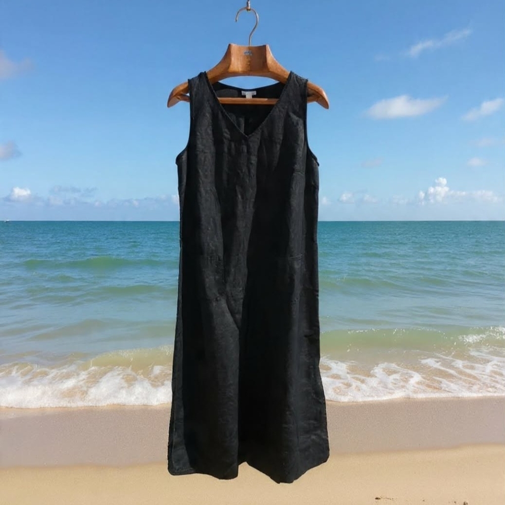 J. Jill Black Maxi Tank Top Dress Boho Scandigirl Softgirl Coastal